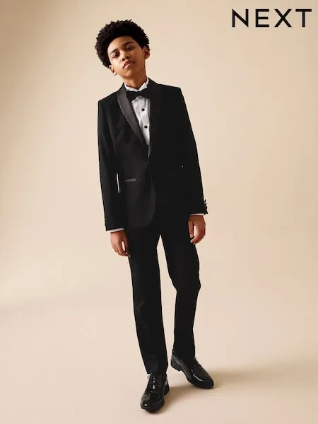 Black Regular Fit Tuxedo Suit Jacket (3-16yrs)