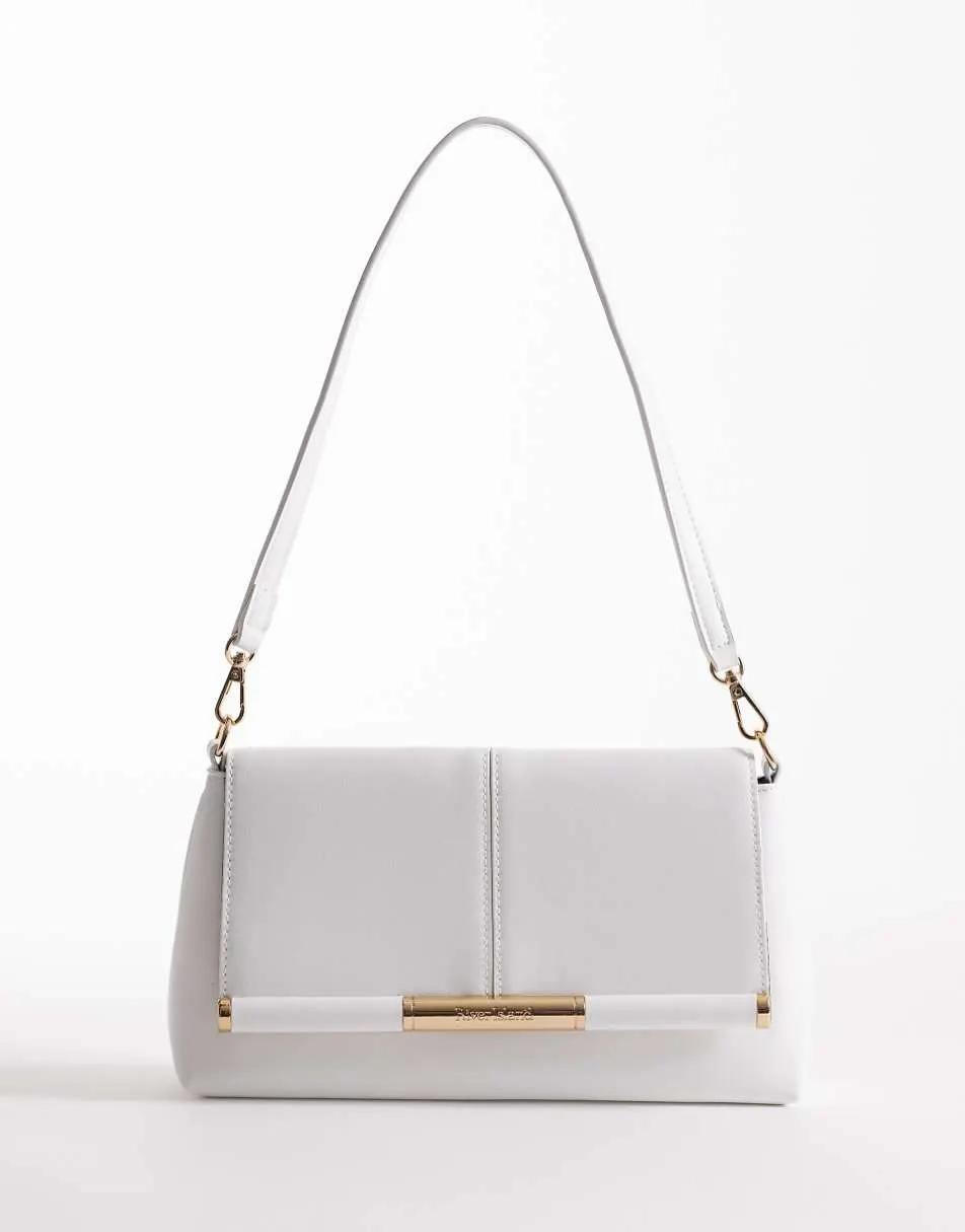 River Island strap front shoulder clutch in white