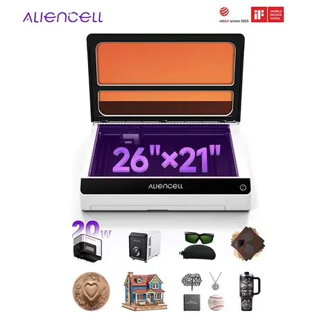 Aliencell X1 Lite 20W Laser Engraver with Air Assist, 26*21" Bed Size Laser Engraving Machine, Stable 600mm/s Speed, Class 1 Laser Engraving and Cutting Machine, Laser Cutter for Wood and Metal, Acrylic