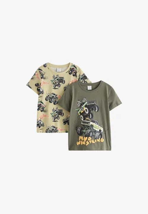 TOP SS 2-PACK MONSTER TRUCKS - T-shirts med print - light dusty green