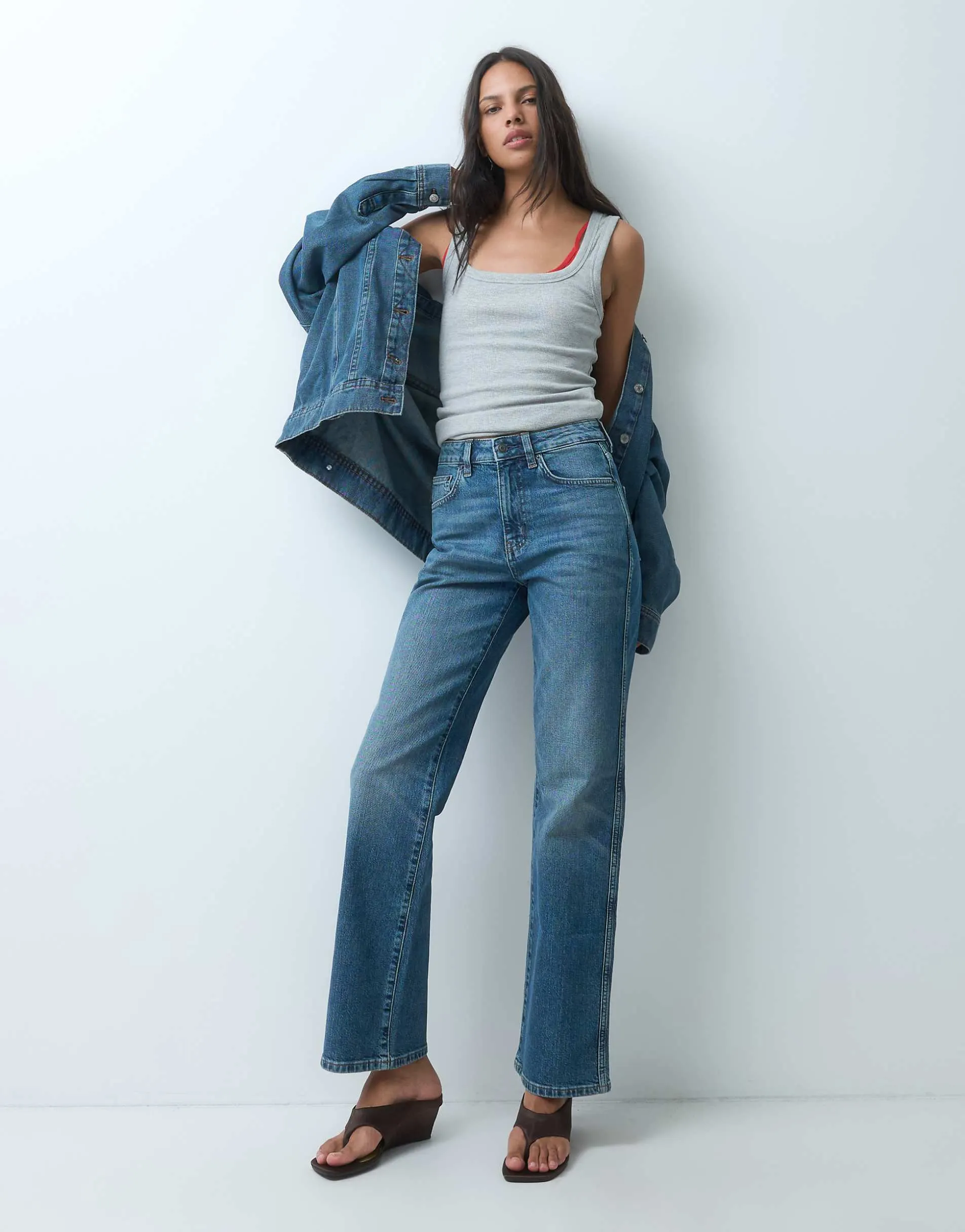 ASOS DESIGN comfort stretch straight leg jean in dark vintage wash
