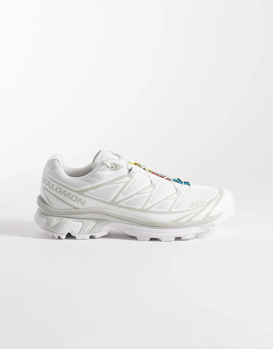 Salomon XT-6 unisex trainers in white and lunar rock