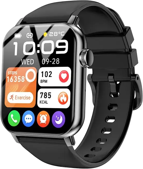 Smart Watches for Men Women, 1.83" HD Touchscreen with Bluetooth Calling, IP68 Waterproof Fitness Tracker, 120+ Sport Modes, 24/7 Heart Rate & Sleep Monitor, Compatible with iPhone Android (Black)