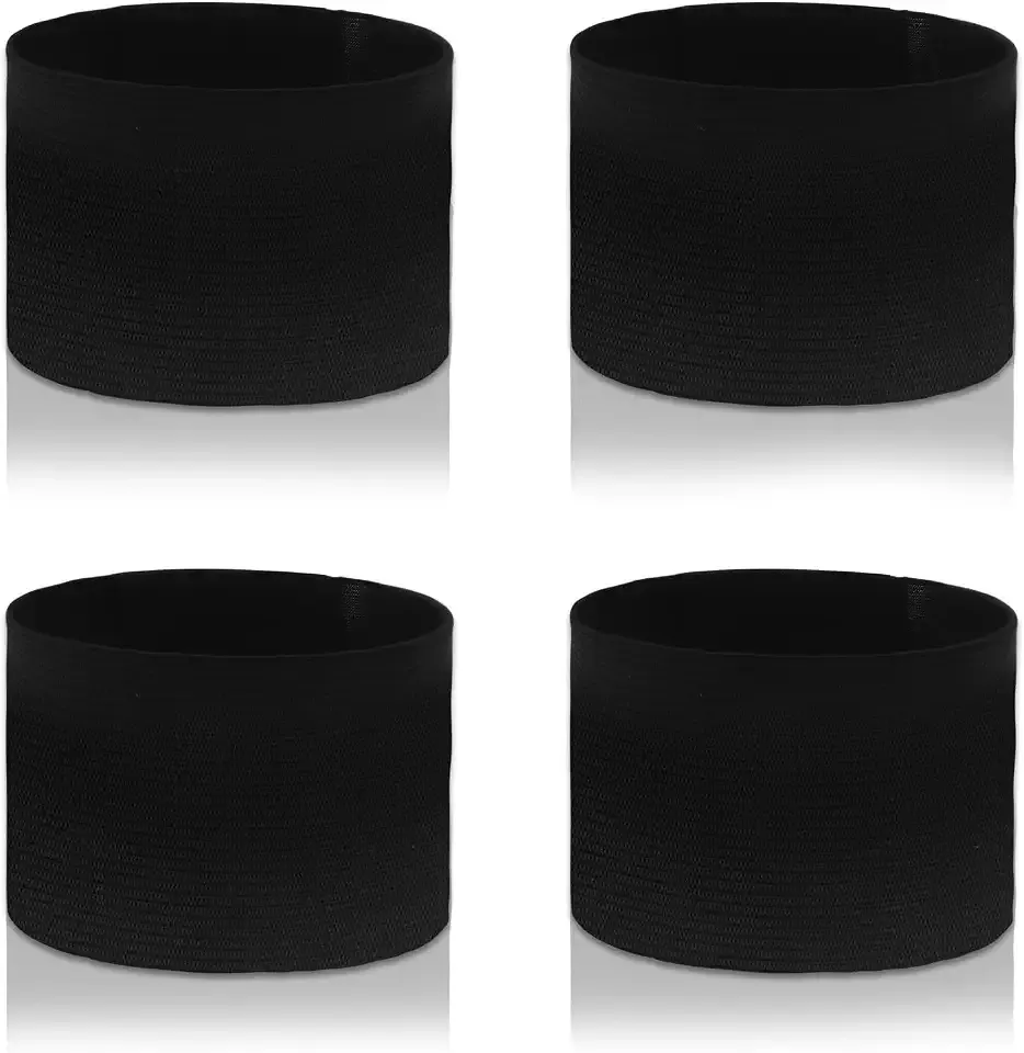4 pcs Funeral Mourning Band, 1.96 x 11.81 Inch Black Elastic Arm Band, Adjustable Black Soccer Football Leader Armband, Team Sport Armbands Soccer Armbands for Basketball Volleyball