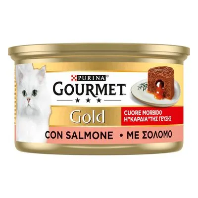 Gourmet Gold 2x 12 x 85 g / 24 x 85 g : 50 % de remise sur le 2ème paquet ! Cœur fondant : saumon (2 x 24 x 85 g)