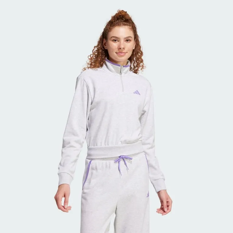 Essentials Color Pop French Terry Crop Quarter-Zip Treningsjakke