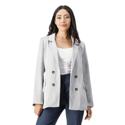 Saco Mxstaza Mujer Solapa Diseño De Rayas