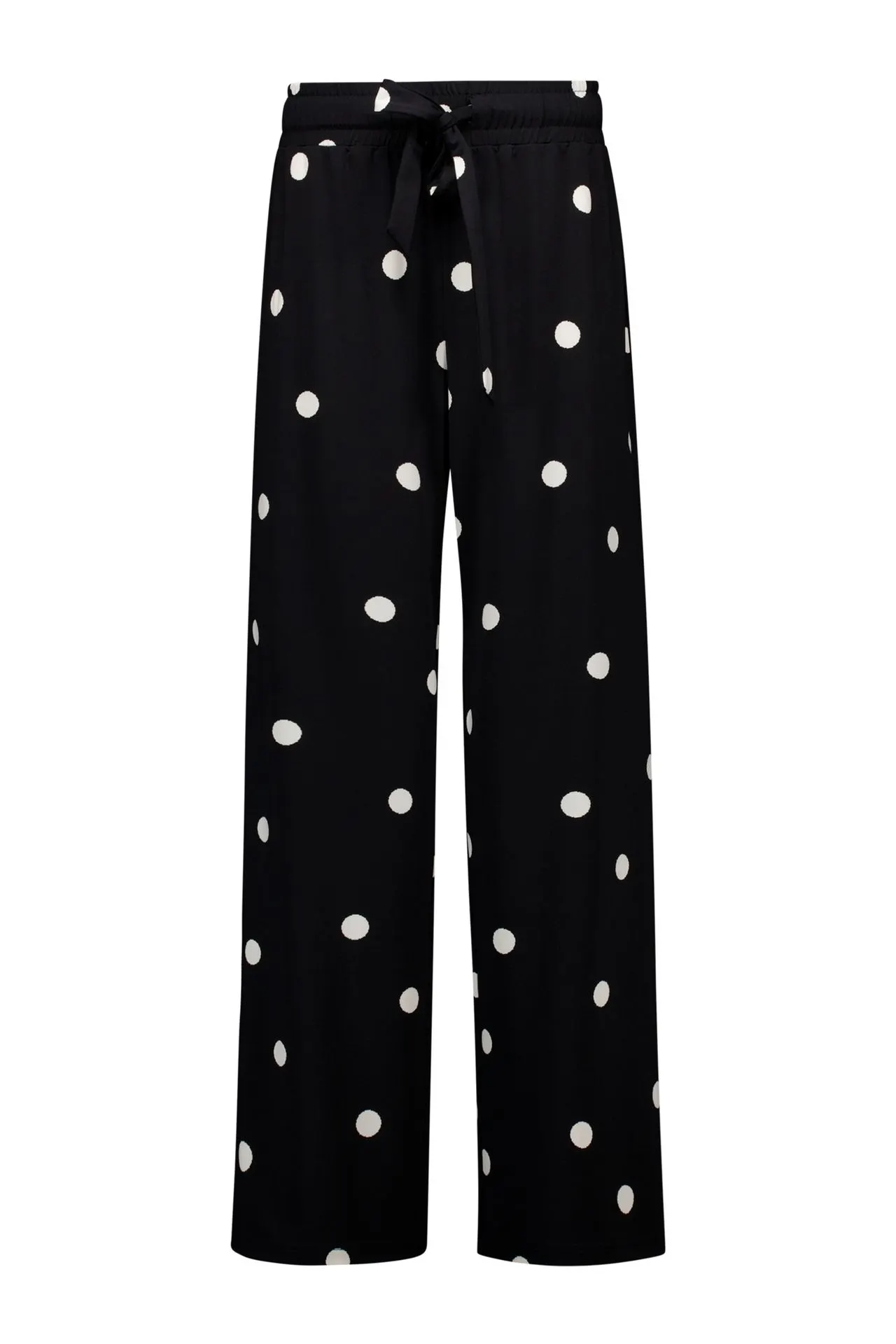 Wide fit broek | Ecru/zwart | Polkadot