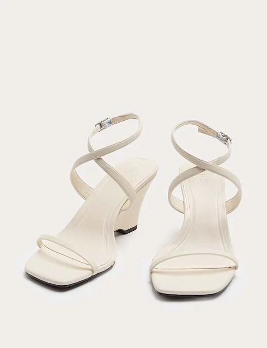 Buckle Strappy Wedge Sandals