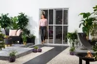 Alu Doppelschiebetür "COMFORT" 240x240cm braun