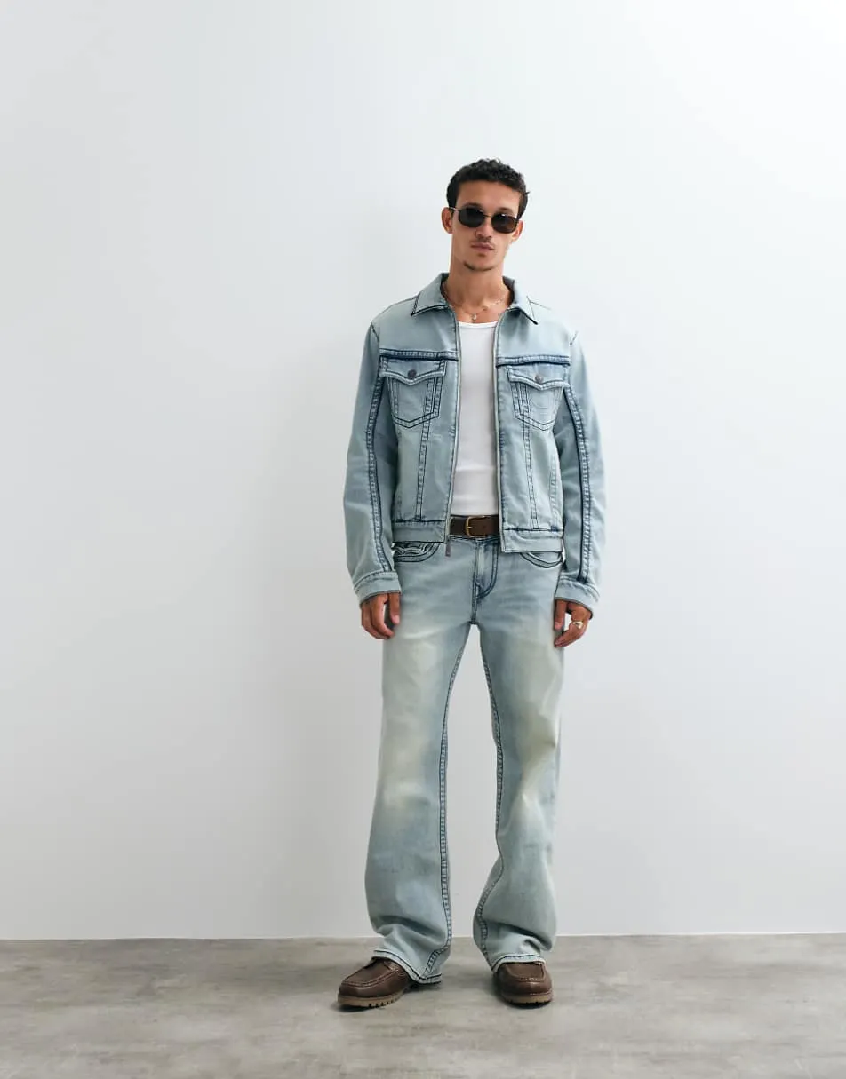 True Religion billy flap pocket straight fit denim jeans co-ord in lightwash blue