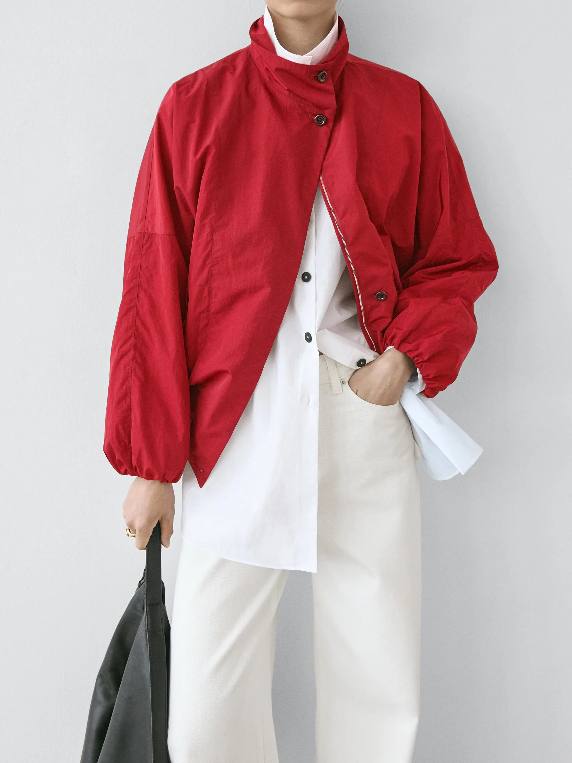 Prošívaná bunda bomber s vysokým límcem