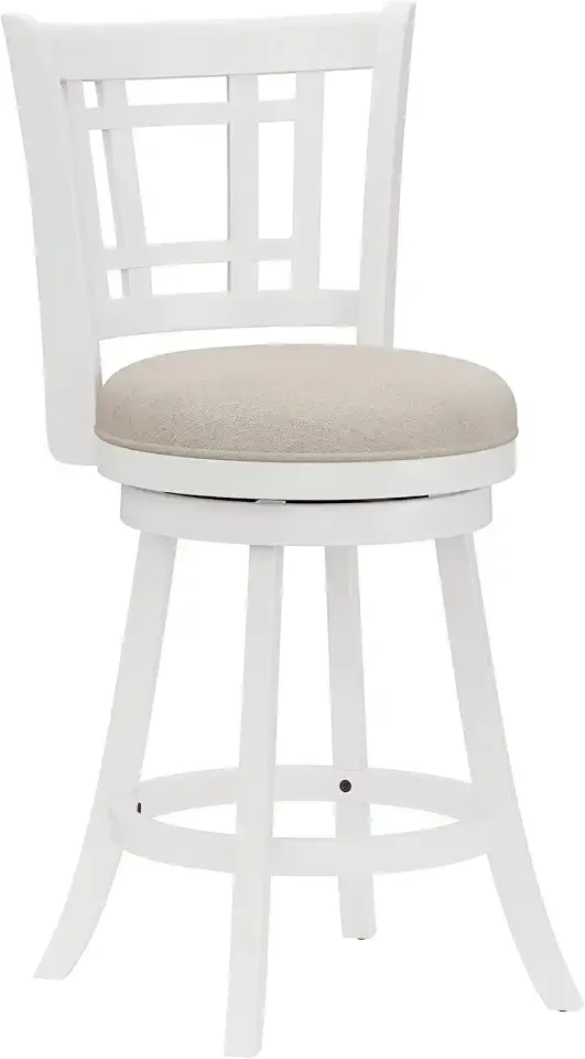 Hillsdale Fairfox 24.5" Wood Swivel Counter Height Stool, White