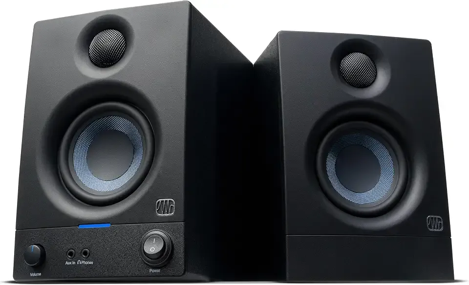 PreSonus Eris 3.5 Powered Studio Monitors, Pair — 3.5” Active Near | -Field Desktop Speakers for Music Production, Gaming, Movies & Hi-Fi | 50W, Woven-Composite Woofer, Silk-Dome Tweeter, Black
