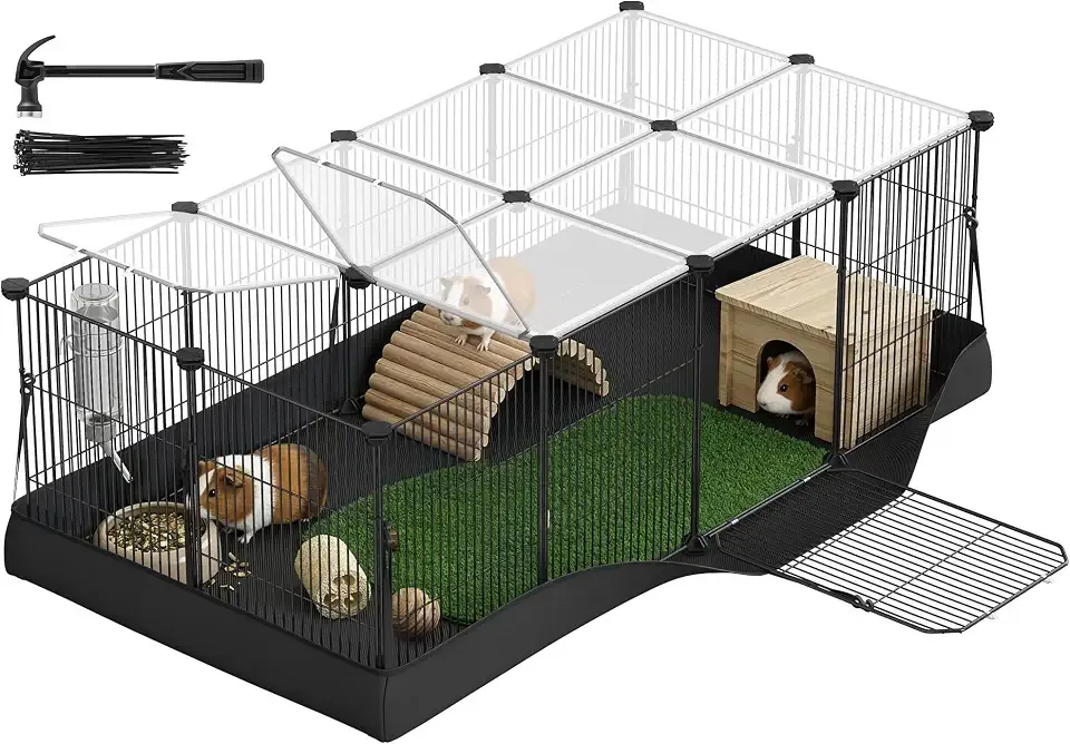 SONGMICS Guinea Pig Cage, Rabbit Cage，Small Animal Cage