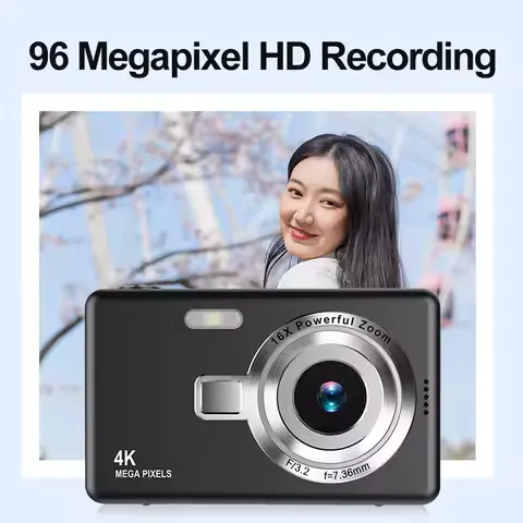 4K HD 1080P dijital kamera 96MP otomatik odaklama Vlogging kamera 16X Zoom Video fotoğraf makinesi 2.4 inç IPS ekran