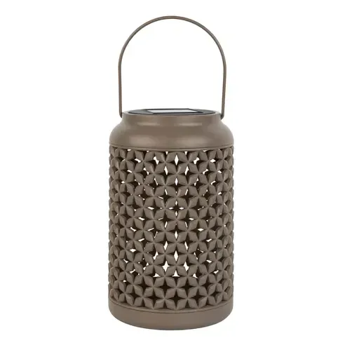 Solar-LED-Laterne - grau - 20 cm hoch