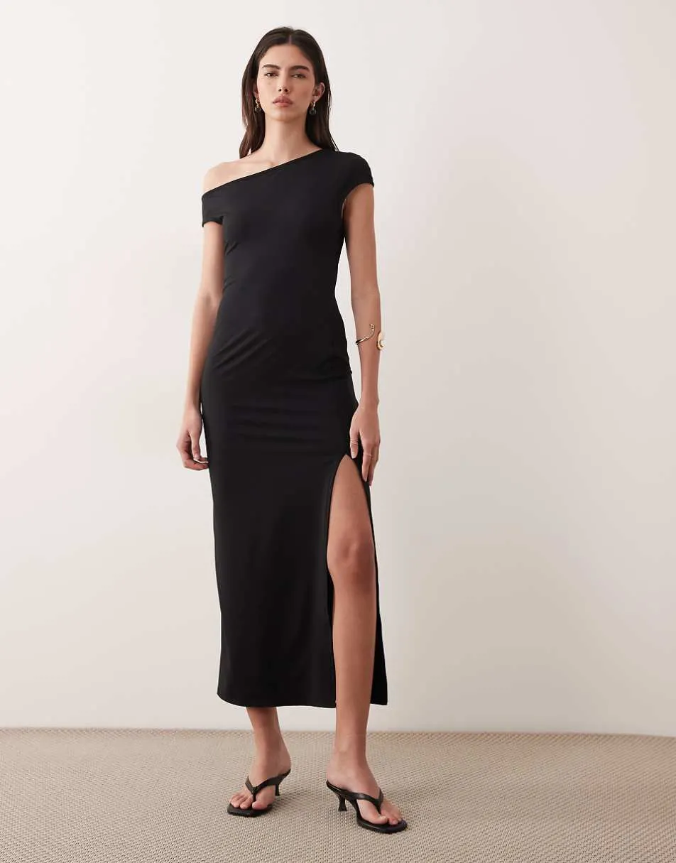 ASOS DESIGN off shoulder maxi dress in black