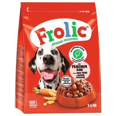Frolic bœuf, carottes, céréales pour chien