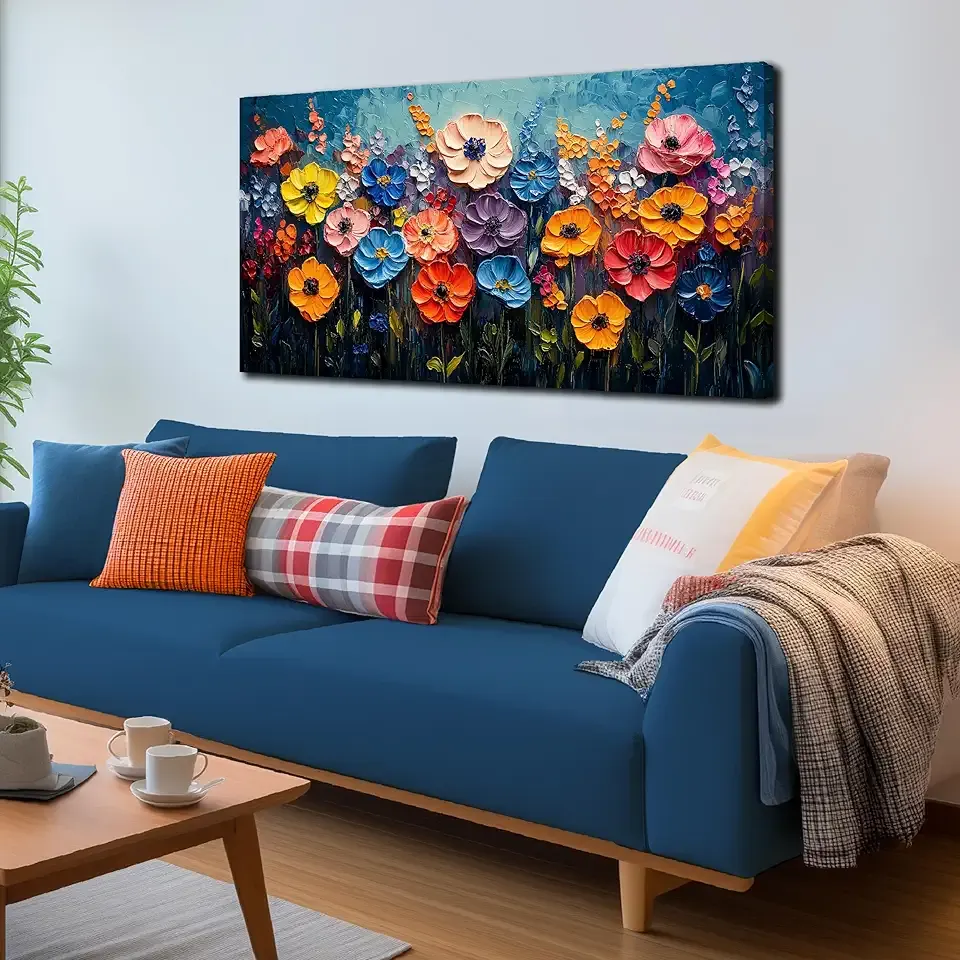 Flower Canvas Wall Art for Bedroom Women Colorful Prints Wall Decor for Living Room Floral Wall Decoration Ready to Hang 20 x 40 Inch
