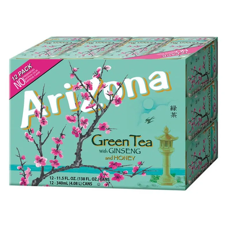 Arizona Green Tea with Ginseng and Honey - 12 Pack, 11.5 fl oz Cans