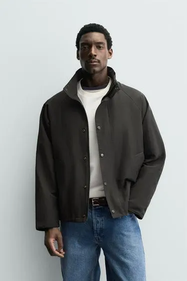 REGULAR FIT WASHED COTTON JACKET
