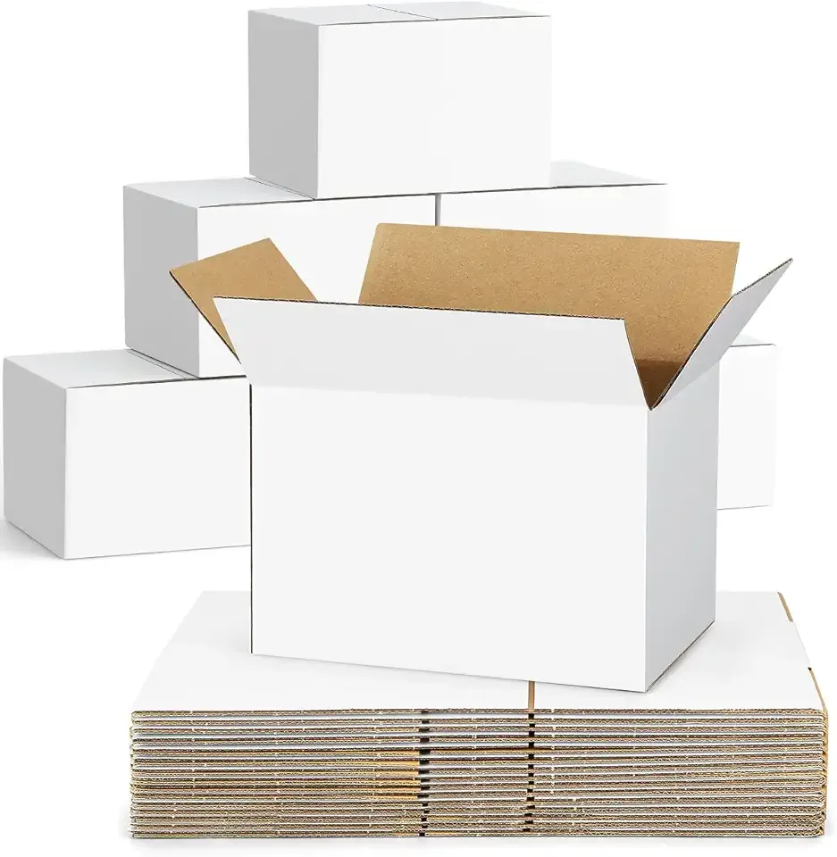 Poever 40-Pack-Small-Shipping-Boxes-6x4x4, Corrugated-Cardboard-Boxes-for-Packaging-Small-Business, White-Boxes-Mailers