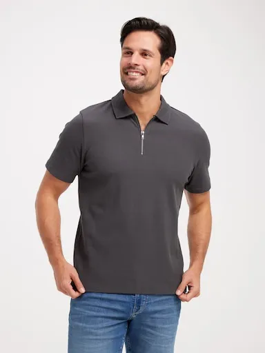 Just Jeans Short Sleeve Zip Polo