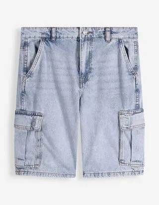 Pantaloncini cargo - denim blu chiaro - blu