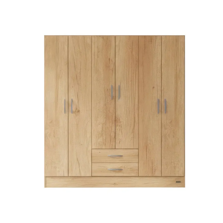 Placard Mosconi 6 Puertas 2 Cajones Pack Bambu (Neb Nat)