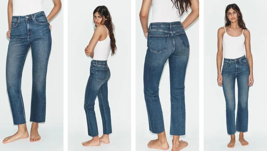 TRF CROPPED FLARE HIGH-WAIST JEANS