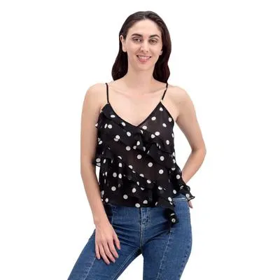 Blusa Ultimate Off Price Mujer Lunares Con Olanes Cruzados