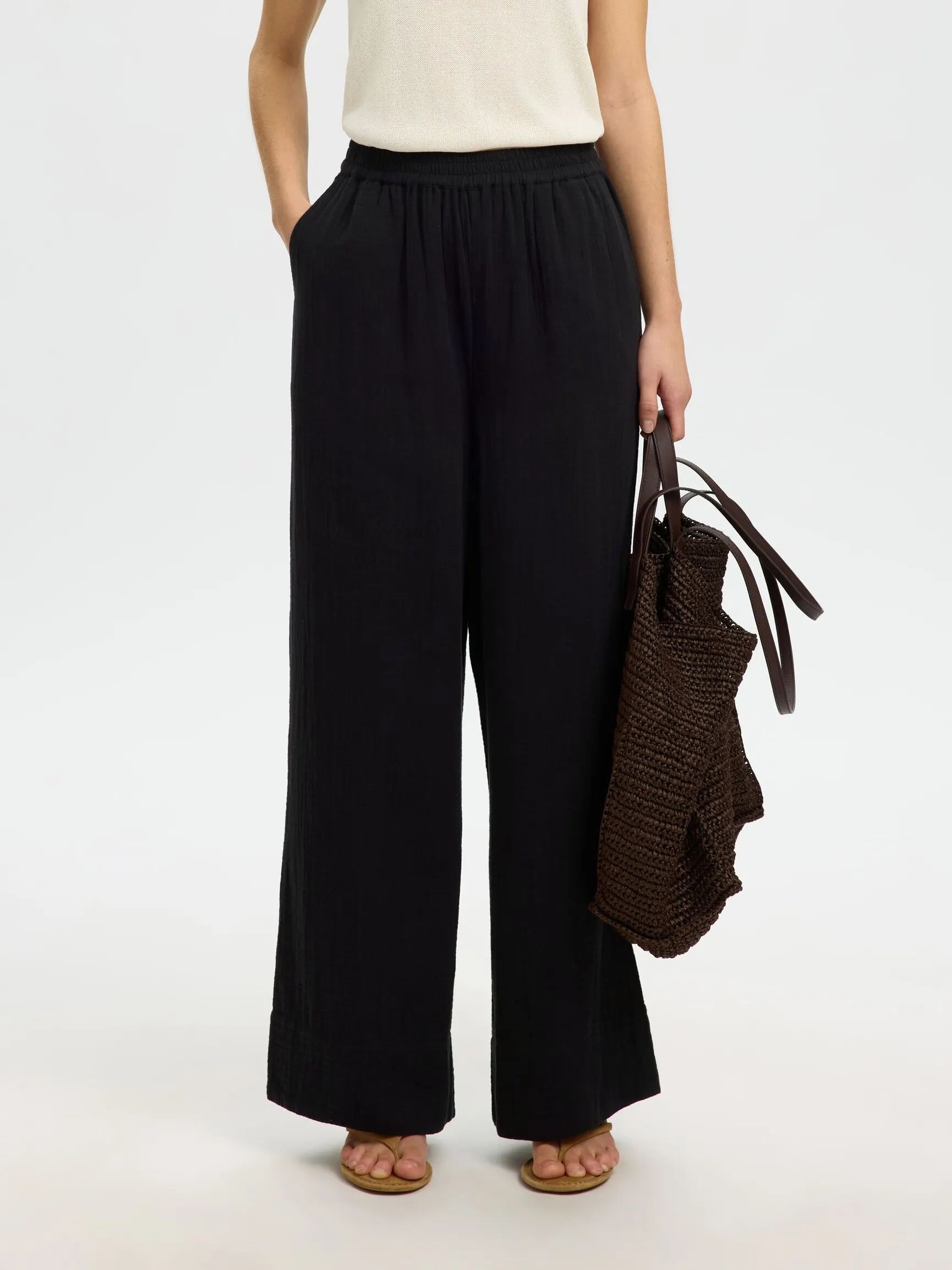 HIGH WAISTED BUKSER MED VIDE BEN