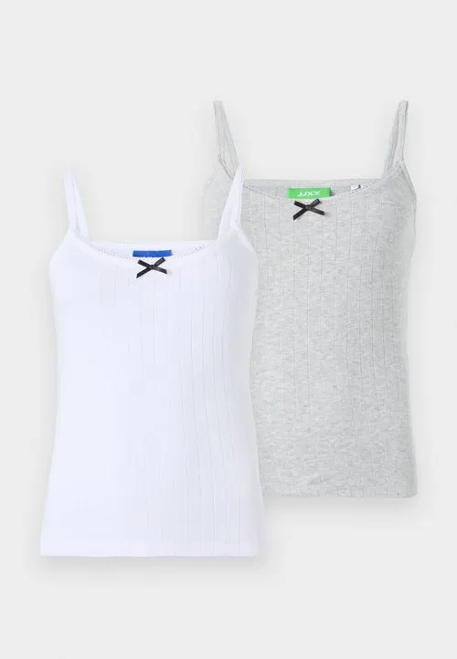 JXLELU BOW SINGLET 2 PACK - Topper - bright white