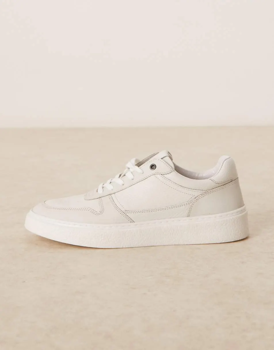 ASOS DESIGN panelled trainers in off white leather