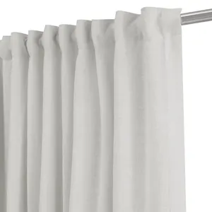 Cortina cinta frunce, trabilla oculta Danae Blackout 100% lino lavado de 200x280cm INSPIRE liso blanco. Incluye cinta termoadhesiva