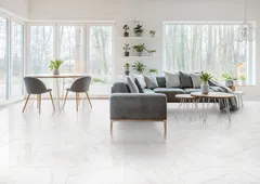 Carrelage de sol intérieur en grès cérame émaillé "CARRARA" blanc - 60 X 60 cm