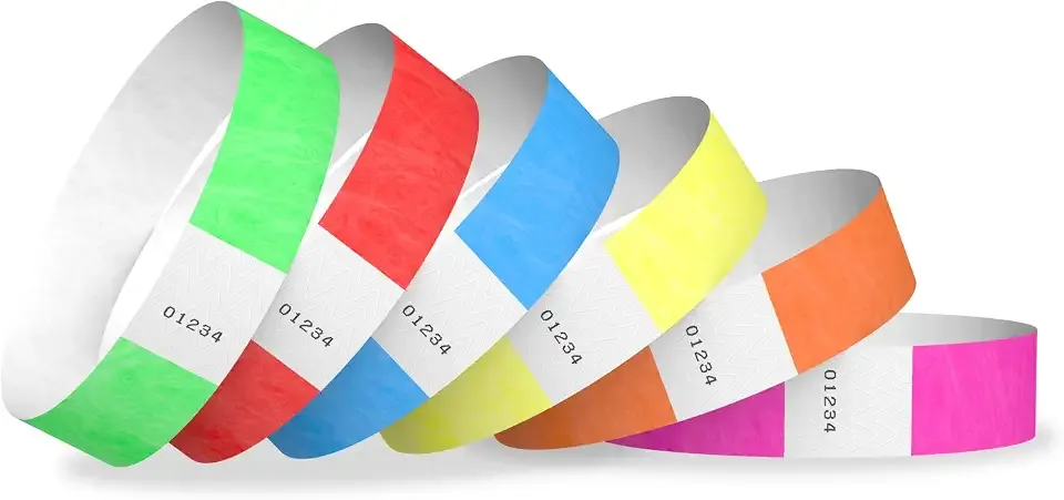 600 WristCo Tyvek Wristbands for Events, 6-Color Variety Pack | Tamper-Proof Design Prevents Reuse – Premium-Grade Bracelets for Hospital & Medical ID, Party, VIP Identification