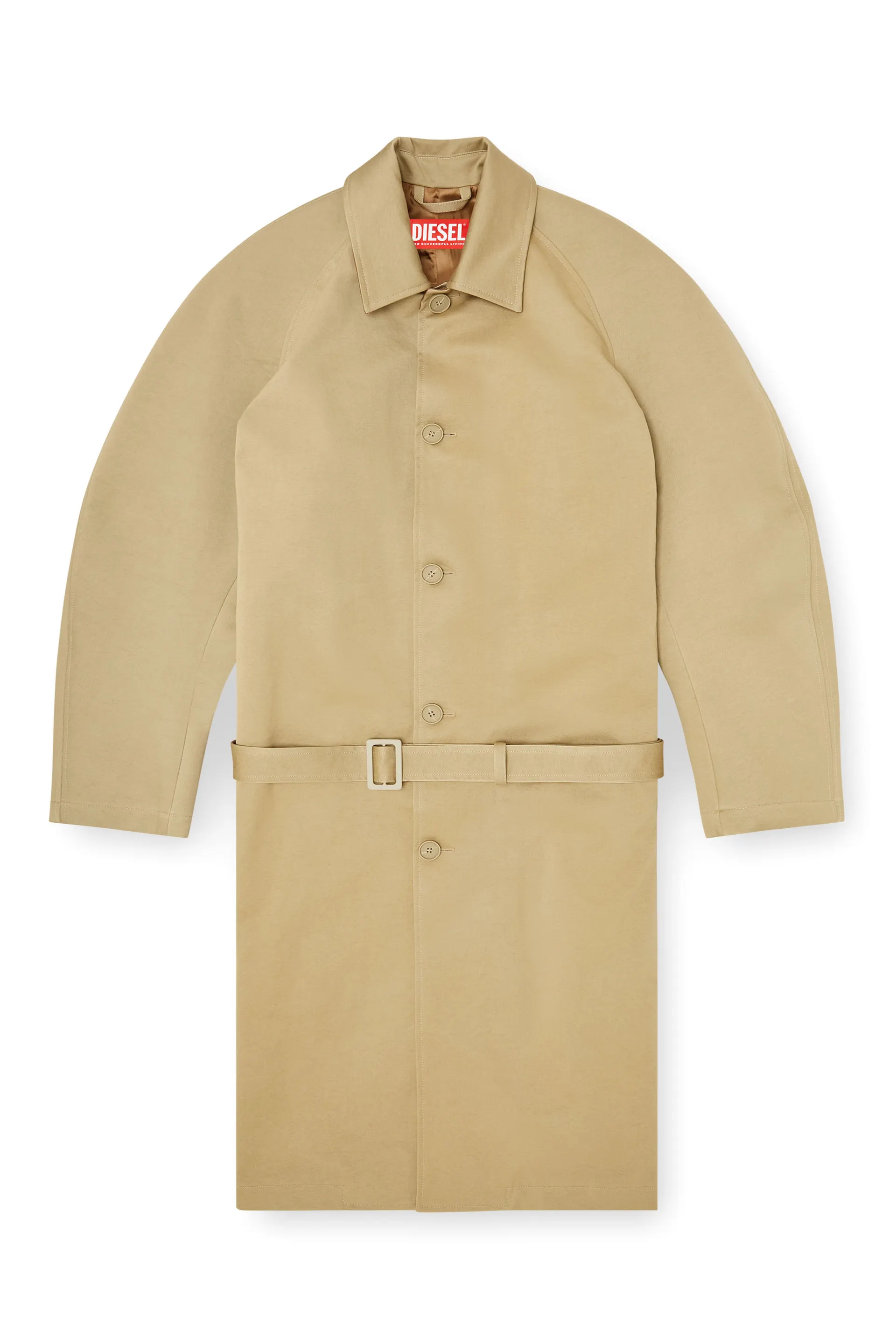 Trench coat with cocoon sleeves