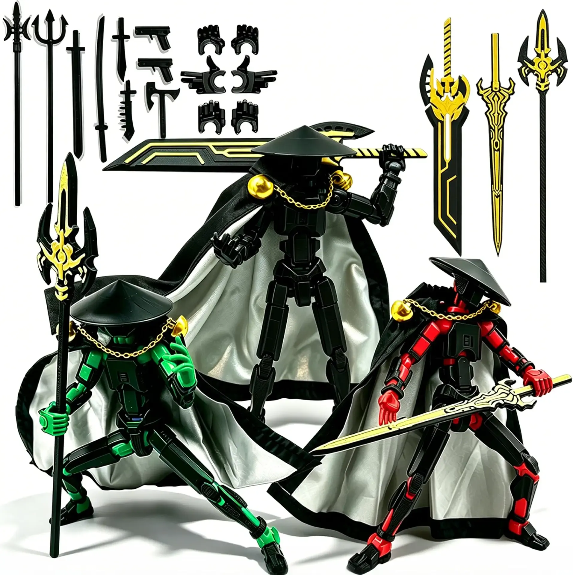 Titan 13 Action Figure, 3D Printed Dummy Robot 13 Action Figures Set | Assembly Completed, Multi-Jointed Movable Robot Action Figures Include a Hat, Cloak, and 12 Types of Weapons for Role Play