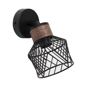 Faretto decorativo senza fonte luminosa KANEL in ferro nero E27 INSPIRE 1 luci