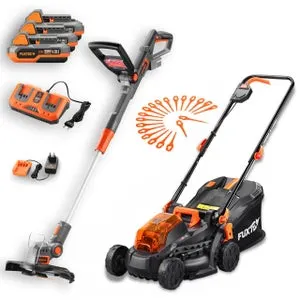 FUXTEC Set giardinaggio a batteria 20V Tagliaerba + Decespugliatore tagliabordi SET Giardino