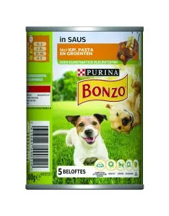 Bonzo Blik Adult - Hondenvoer - Kip Pasta Wortel 400 g