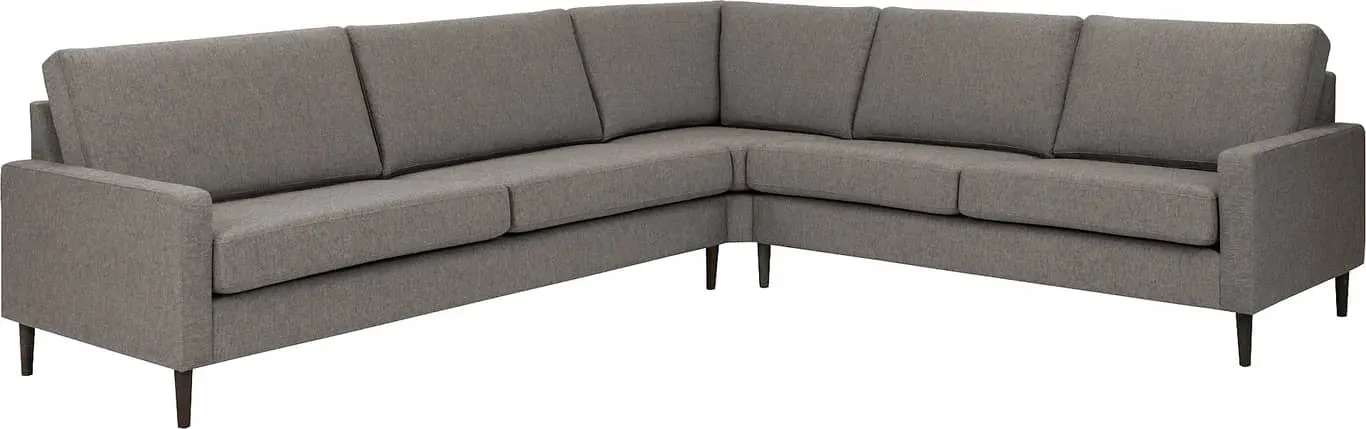 Modulsofa. 3 seter + hjørne + 2,5 seter i stoff Atlas 14 medium brown