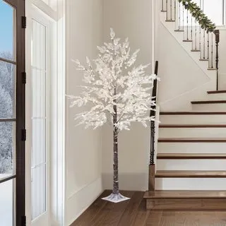 7' Flocked Cedar Tree with LED Lights