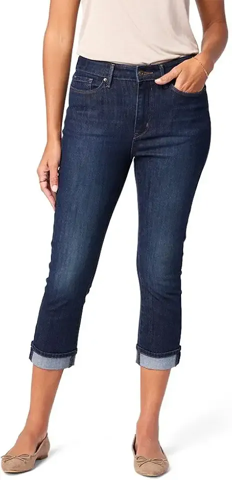 Women's Mid-Rise Slim Fit Capris Stretch Denim (Also Available in Plus Size)