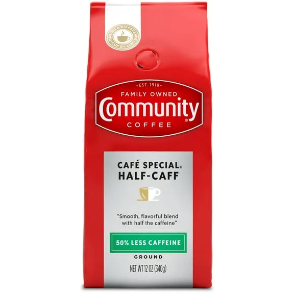 Community Coffee Caf Special Half - Caff Medium-Dark Roast Ground 12 oz Gable Top $8.97 74.8 ¢/oz
