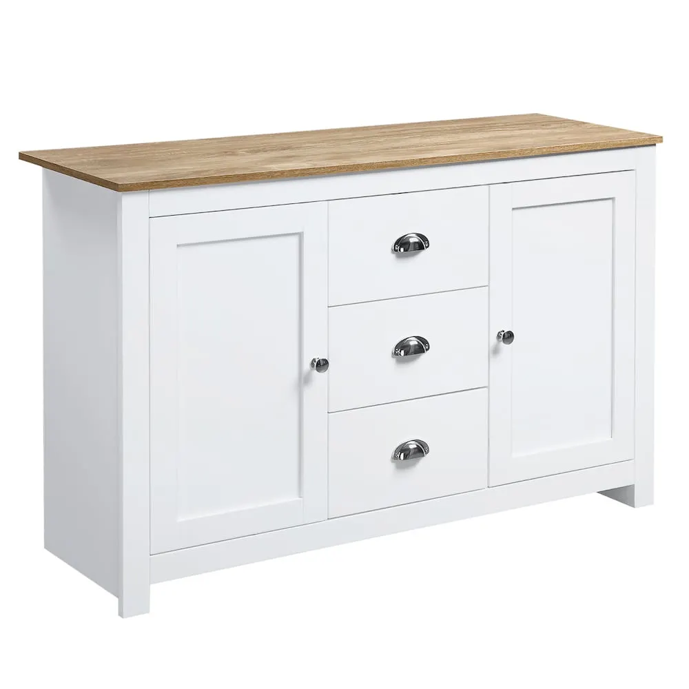 HOMCOM Kitchen Sideboard Buffet Cabinet with 3 Drawers and Shelves