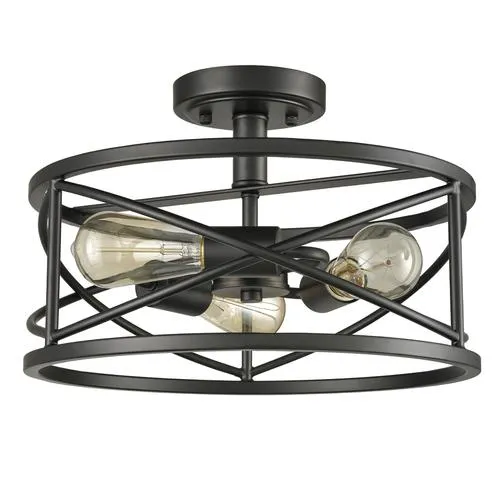 Claxy® Black 3-Light Flush Mount Ceiling Light