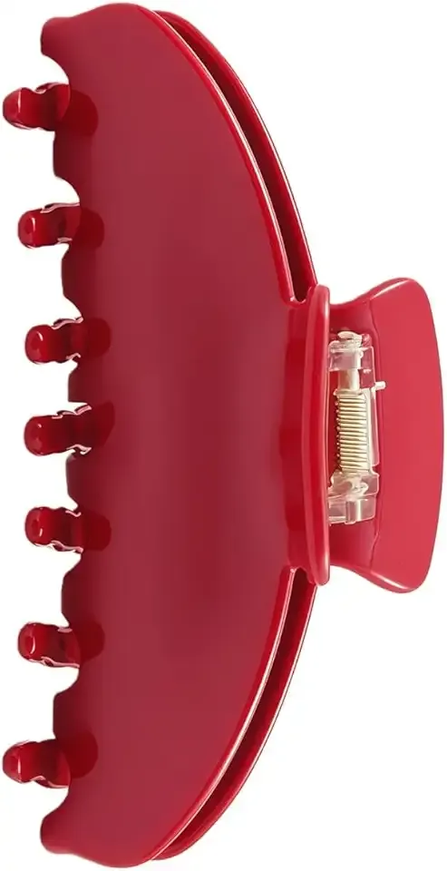 Durable Acetate Hair Clips - 4-Inch Cherry Red Claw Clips for Fine and Thick Hair (Red)